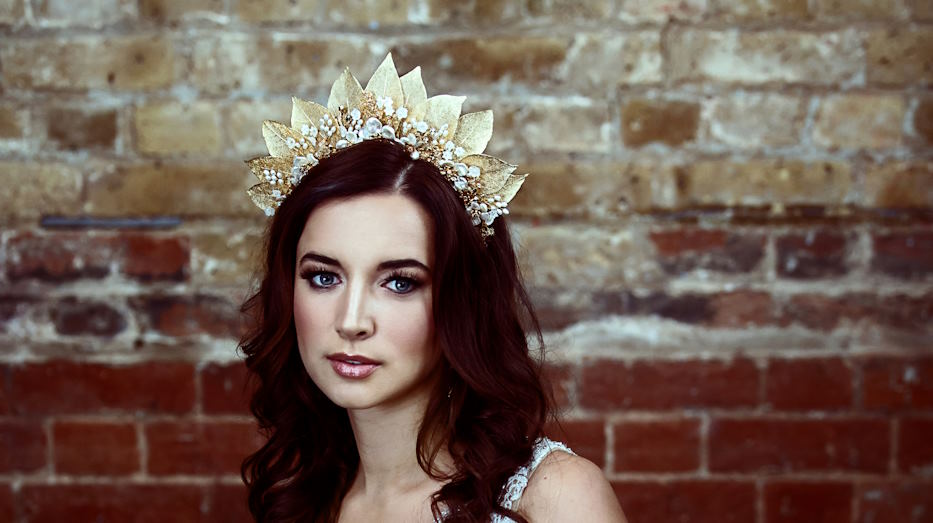 bohemian hairstyle with a wedding tiara